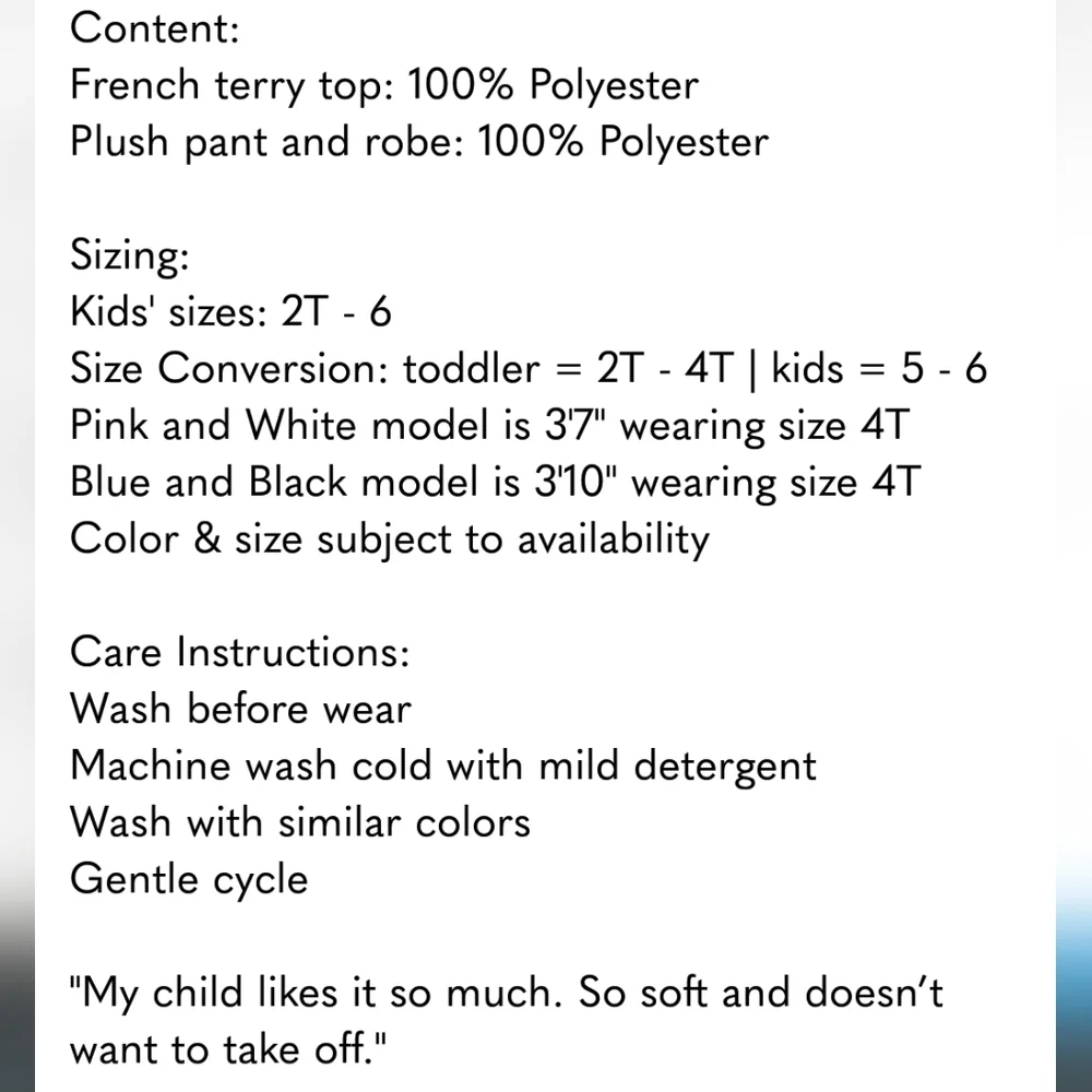 Pekkle Kids' 2-piece Pajama & Robe Set